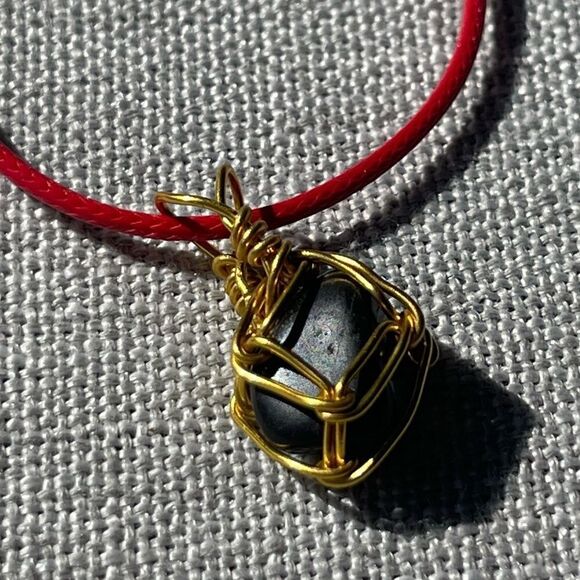 🎶 OBSIDIAN GEMSTONE BOHO PENDANT NECKLACE 🎶😎 - Picture 5 of 6